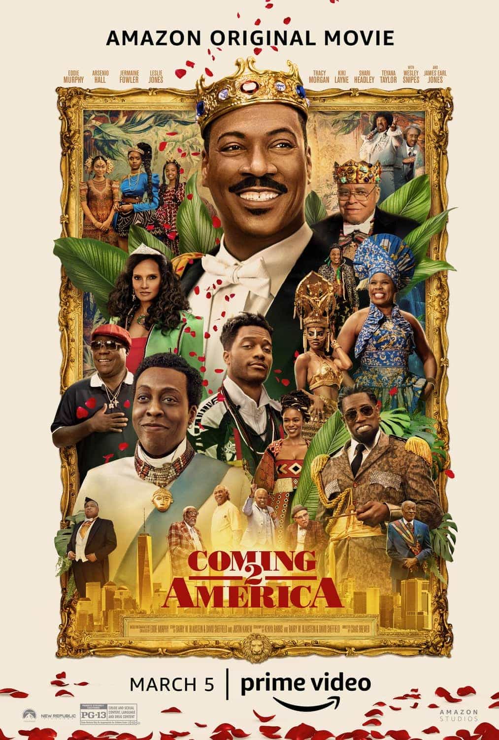 New poster release for Coming 2 America starring Eddie Murphy - movie release date 5th March 2021