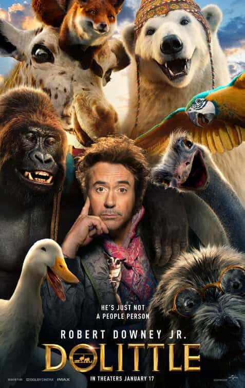 UK Box Office Figures 7th - 9th February 2020:  Dolittle beats Birds Of Prey to the top and 1917 falls to number 3 meanwhile Oscar darling Parasite debuts well