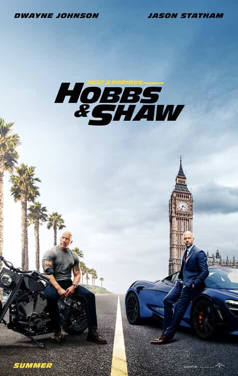 New film releases at the UK box office Friday, 2nd August 2019 -  Fast & Furious Presents Hobbs And Shaw and The Angry Birds Movie 2