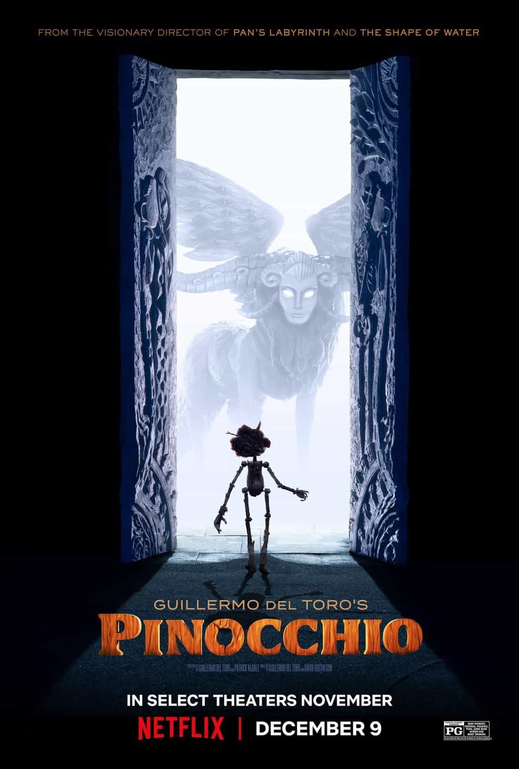 New trailer and poster released for Guillermo Del Toros Pinocchio starring Cate Blanchett - Movie is set for release in 2022 #guillermodeltorospinocchio