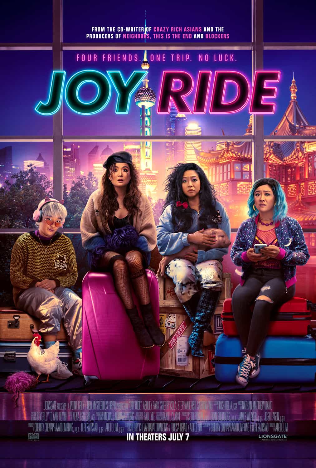 Joy Ride (2023) is given a 15 age rating in the UK for sex, sex references, nudity, drug misuse, language, comic injury, racism
