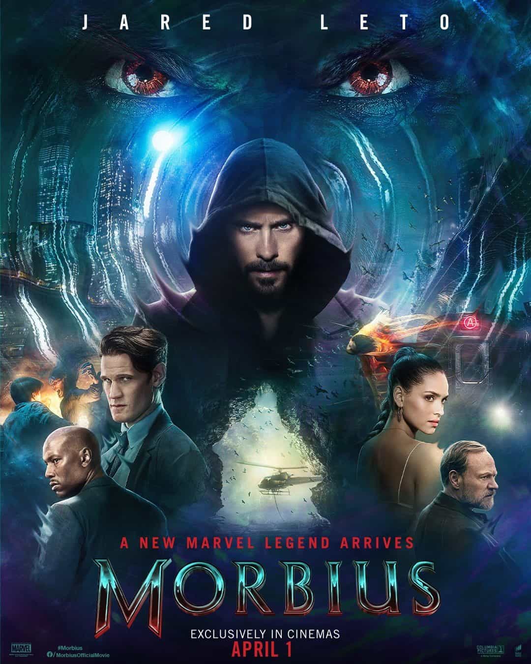 New poster released for Morbius starring Jared Leto - movie UK release date 1st April 2022 #morbius