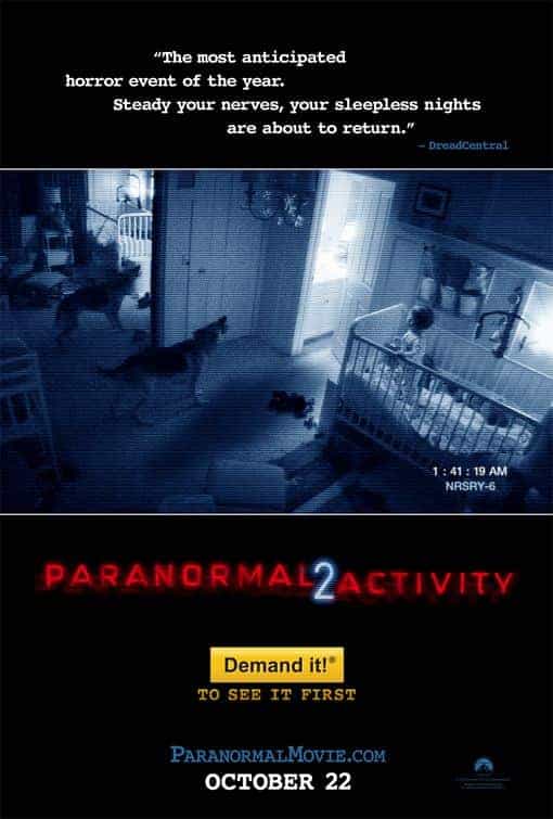Historical UK box office end of October - Paranormal Activity 2 hit UK cinemas in 2010 at number 1