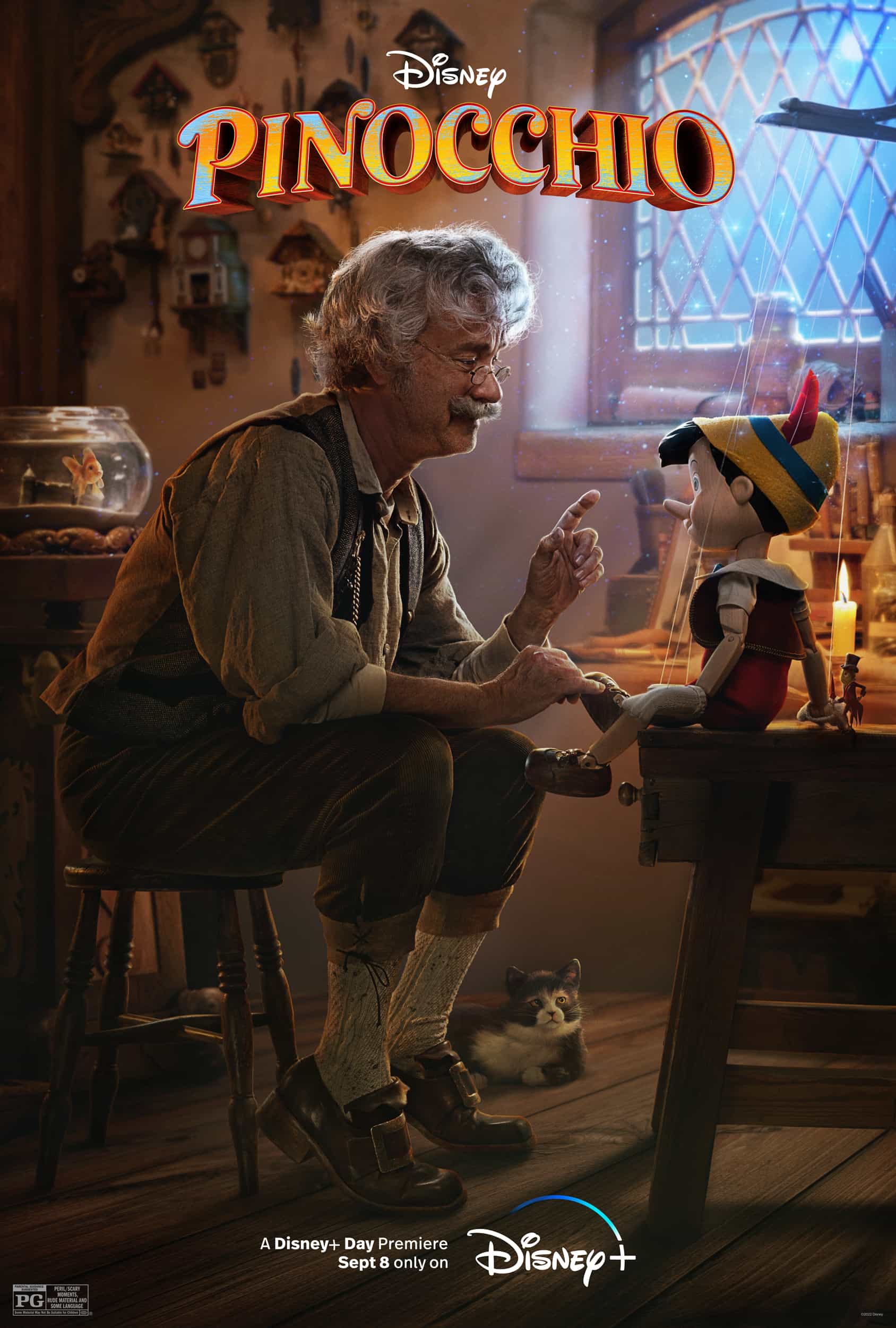 New trailer and teaser poster released for Pinocchio starring Tom Hanks - movie UK release date 8th September 2022 #pinocchio