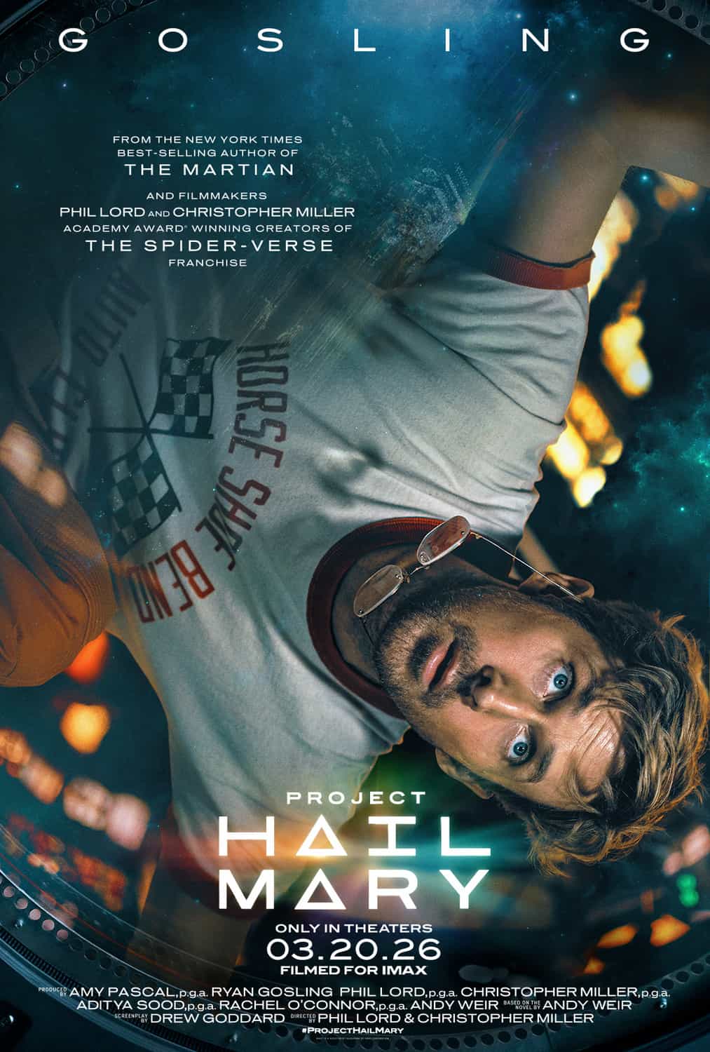 New poster has been released for Project Hail Mary which stars Ryan Gosling and Milana Vayntrub - movie UK release date 20th March 2026
