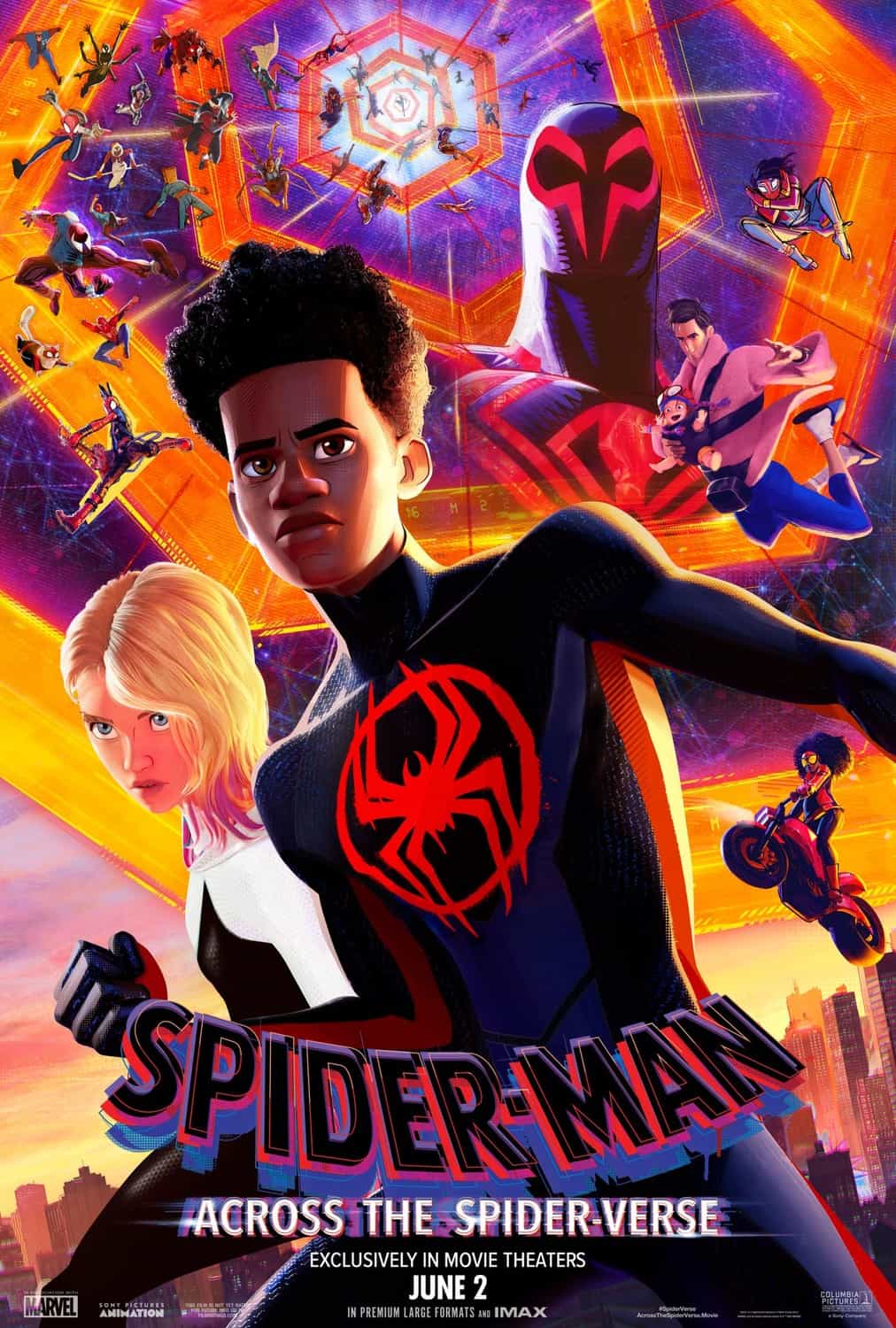 New poster released for Spider-Man: Across the Spider-Verse starring Shameik Moore - movie UK release date 2nd June 2023 #spidermanacrossthespiderverse
