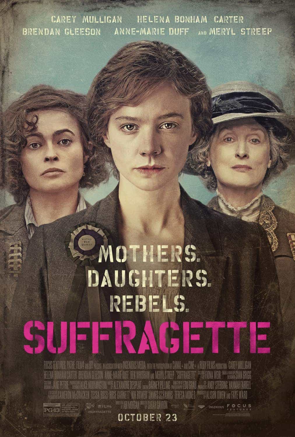 First trailer for Suffragette is out, Oscar calling!  Film released 30th October 2015