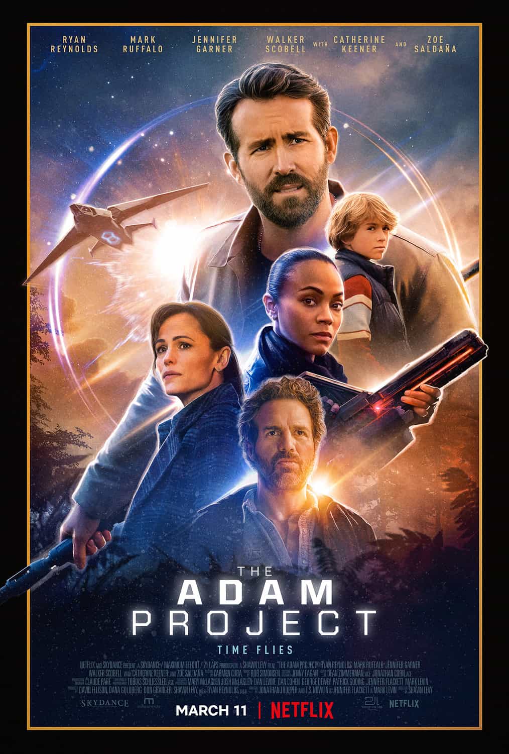 New poster released for The Adam Project starring Ryan Reynolds - movie UK release date 11th March 2022 #theadamproject