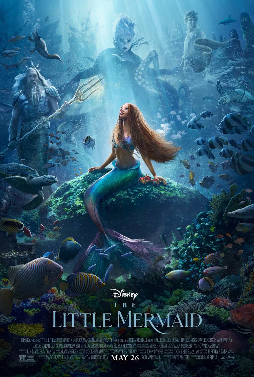 New poster released for The Little Mermaid starring Halle Bailey - movie UK release date 26th May 2023 #thelittlemermaid