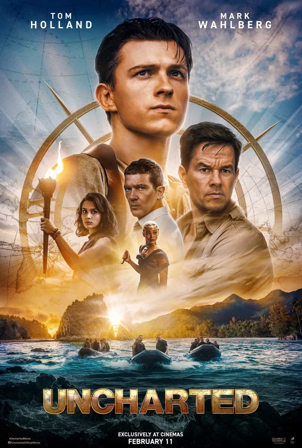 New poster released for Uncharted starring Tom Holland - movie UK release date 11th February 2022 #uncharted